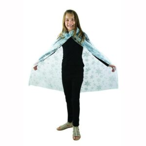 Cape Enfant Scintillante Deguisement Reine Des Neiges Bleu Paillete Princesse Fille