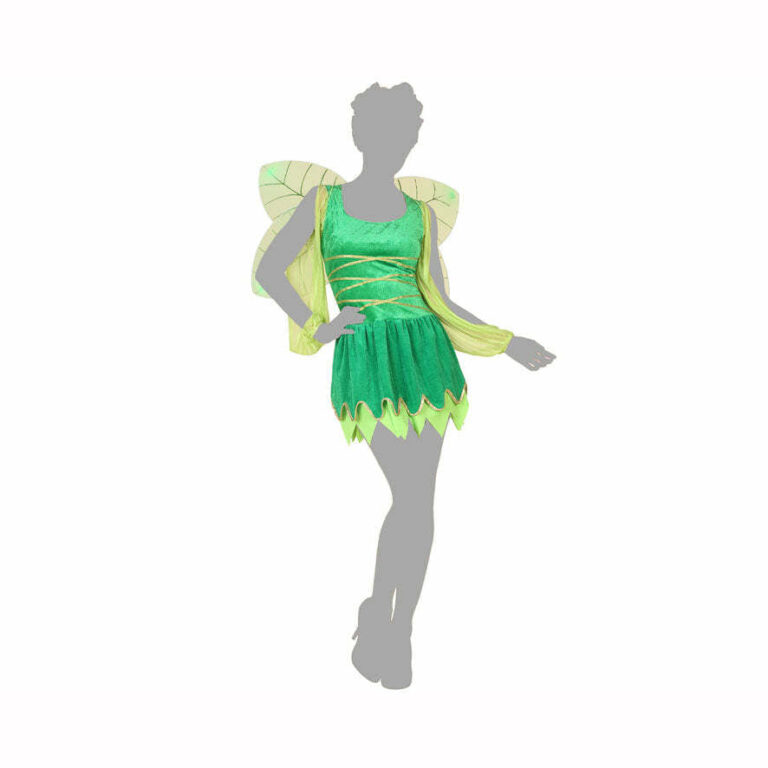 Deguisement Fee Adulte Femme Ailes Vertes Costume Feerique