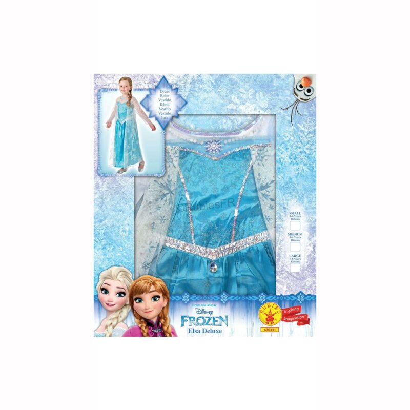 Deguisement Reine Des Neiges Luxe Enfant Panoplie Complete Princesse Elsa